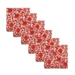48 pcs Beige Floral Print 16"x16" Table Napkins - Image 2