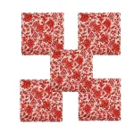 48 pcs Beige Floral Print 16"x16" Table Napkins