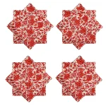48 pcs Beige Floral Print 16"x16" Table Napkins - Image 3