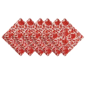 48 pcs Beige Floral Print 16"x16" Table Napkins - Image 4
