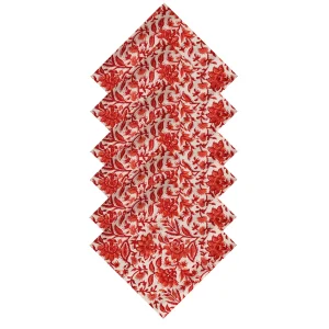 48 pcs Beige Floral Print 16"x16" Table Napkins - Image 5