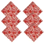 48 pcs Beige Floral Print 16"x16" Table Napkins - Image 6