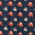 5 Yard Blue Elephant Print Cotton Fabric Craft Making
