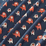 5 Yard Blue Elephant Print Cotton Fabric Craft Making - Image 2