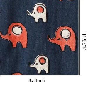 5 Yard Blue Elephant Print Cotton Fabric Craft Making - Image 5
