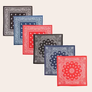 Indian Hand Block Print Cotton Bandana Scarf - Image 3