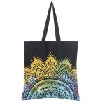 Women's Shoulder Shopping Bag Black Ombre Mandala