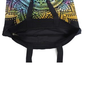 Women's Shoulder Shopping Bag Black Ombre Mandala - Image 3