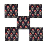 Beautiful Black Red Floral Print Dinner Napkins Set of 48 Pcs - Image 4
