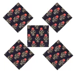 Beautiful Black Red Floral Print Dinner Napkins Set of 48 Pcs - Image 6