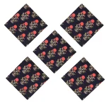 Beautiful Black Red Floral Print Dinner Napkins Set of 48 Pcs - Image 2