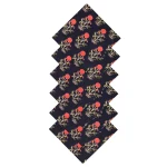Beautiful Black Red Floral Print Dinner Napkins Set of 48 Pcs - Image 7
