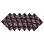 Beautiful Black Red Floral Print Dinner Napkins Set of 48 Pcs - Image 8