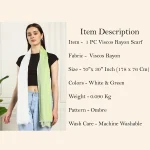 Beautiful Green Ombre Scarves Viscose Rayon Stole - Image 10