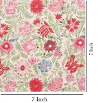 Beautiful White & Multicolor Floral Hand Block Print Fabric - Image 5