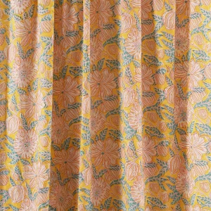 Beautiful Yellow Floral Print Cotton Fabric - Image 3