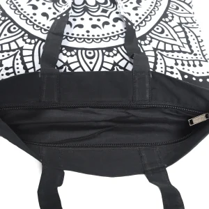 Black Ombre Mandala Shopping Shoulder Bags - Image 3