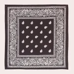 Black Paisley Bandana Cotton Head Wrap Bandana Scarf - Image 2