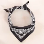 Black Paisley Bandana Cotton Head Wrap Bandana Scarf - Image 5