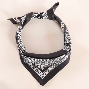 Black Paisley Bandana Cotton Head Wrap Bandana Scarf - Image 5