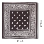 Black Paisley Bandana Cotton Head Wrap Bandana Scarf - Image 6