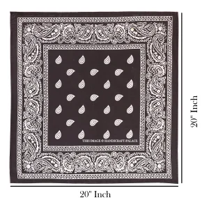 Black Paisley Bandana Cotton Head Wrap Bandana Scarf - Image 6