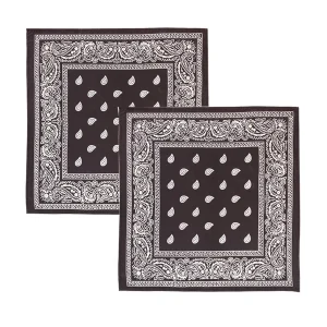 Black Paisley Bandana Cotton Head Wrap Bandana Scarf - Image 7