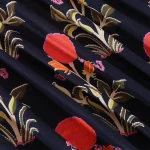 Blue Floral Hand Block Print Cotton Fabric - Image 2