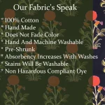 Blue Floral Hand Block Print Cotton Fabric - Image 6
