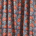 Blue Floral Hand Block Print Cotton Fabric - Image 4