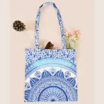 Blue Ombre Mandala Print Eco-Friendly Shopping Bag
