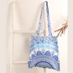 Blue Ombre Mandala Print Eco-Friendly Shopping Bag - Image 3