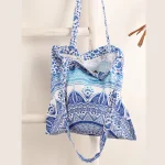 Blue Ombre Mandala Print Eco-Friendly Shopping Bag - Image 5