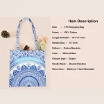 Blue Ombre Mandala Print Eco-Friendly Shopping Bag - Image 6