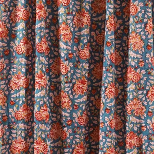 Blue Red Flocking Table Napkins Block Print Serviettes - Image 11
