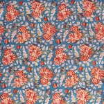 Blue Red Flocking Table Napkins Block Print Serviettes - Image 7