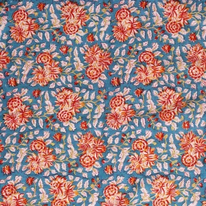 Blue Red Flocking Table Napkins Block Print Serviettes - Image 7