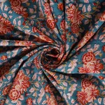 Blue Red Flocking Table Napkins Block Print Serviettes - Image 10
