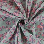 Craft Dressmaking Green Floral Print Cotton Fabric - Image 4