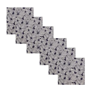 Dinner Kitchen Table Cotton Napkins Blue Floral Print - Image 2