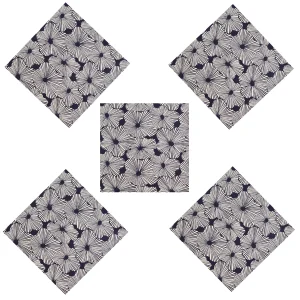 Dinner Kitchen Table Cotton Napkins Blue Floral Print - Image 5