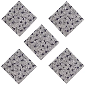 Dinner Kitchen Table Cotton Napkins Blue Floral Print - Image 6