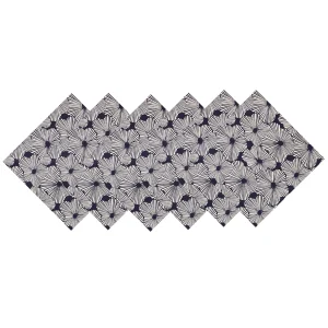 Dinner Kitchen Table Cotton Napkins Blue Floral Print - Image 9