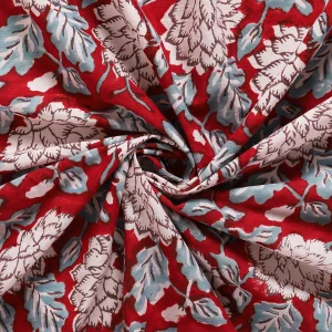 Dressmaking Maroon Floral Print Cotton Fabric - Image 3