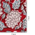 Dressmaking Maroon Floral Print Cotton Fabric - Image 5