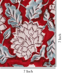 Dressmaking Maroon Floral Print Cotton Fabric - Image 5