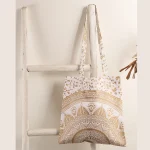 Gold Ombre Mandala Print Women's Cotton Purse / Bag - Image 2