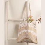 Gold Ombre Mandala Print Women's Cotton Purse / Bag - Image 3