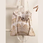 Gold Ombre Mandala Print Women's Cotton Purse / Bag - Image 5
