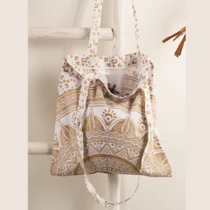 Gold Ombre Mandala Print Women's Cotton Purse / Bag - Image 5